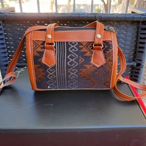 Embroidered Leather Crossbody